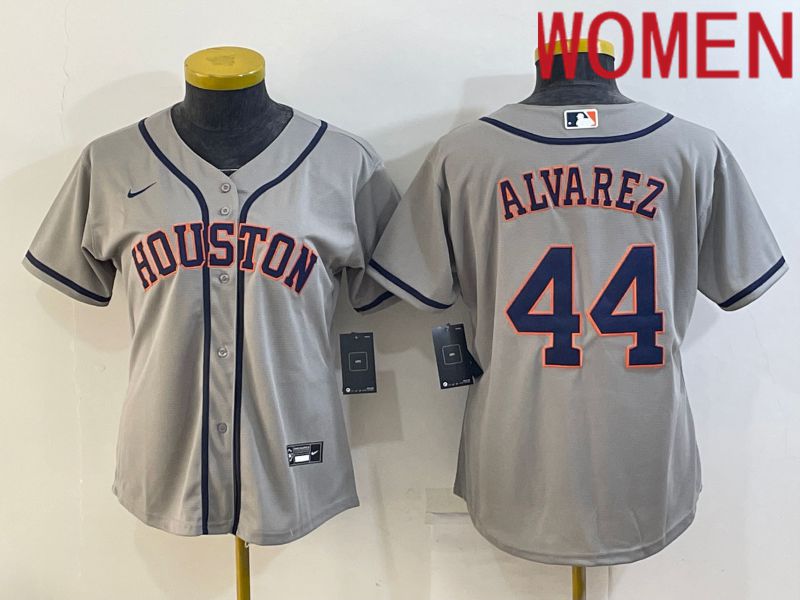 Women Houston Astros #44 Alvarez Grey Game Nike 2022 MLB Jerseys->women mlb jersey->Women Jersey
